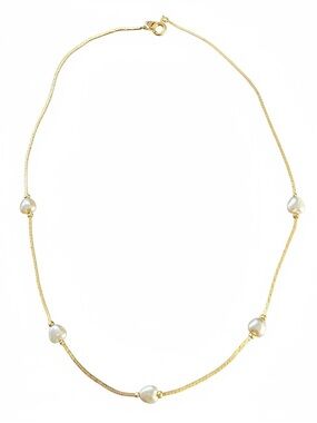 Gold-toned necklace with heart-shaped accents